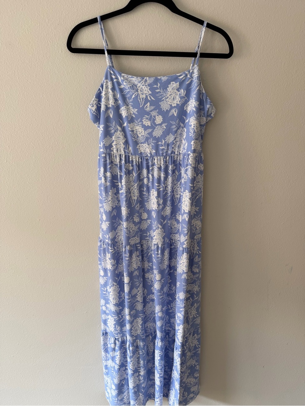 SO Light Blue Tiered Floral Dress